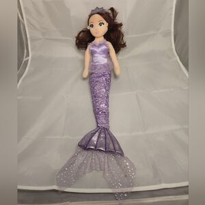 17” Aurora Purple Sequin Mermaid Plush Doll